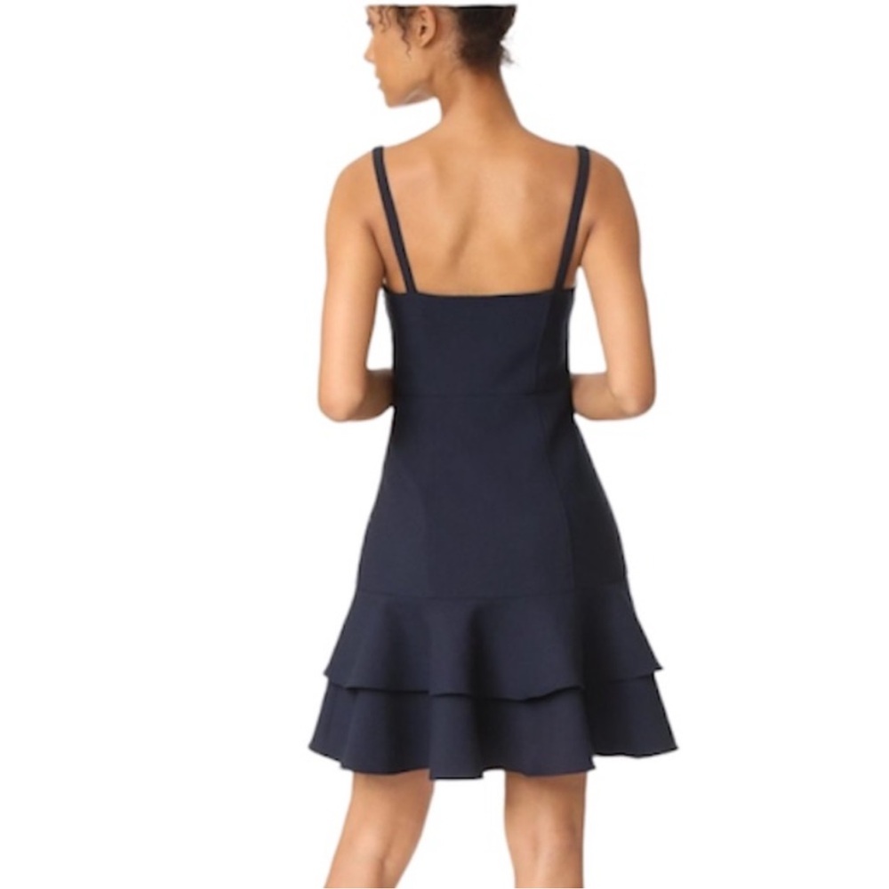 Cinq à Sept Black Mini Dress with Floral Detail - Picture 2 of 8